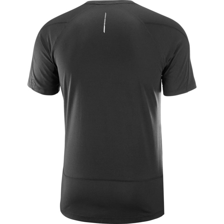 Black Salomon Cross Run Short Sleeve Men's T-Shirts | IE QA9175